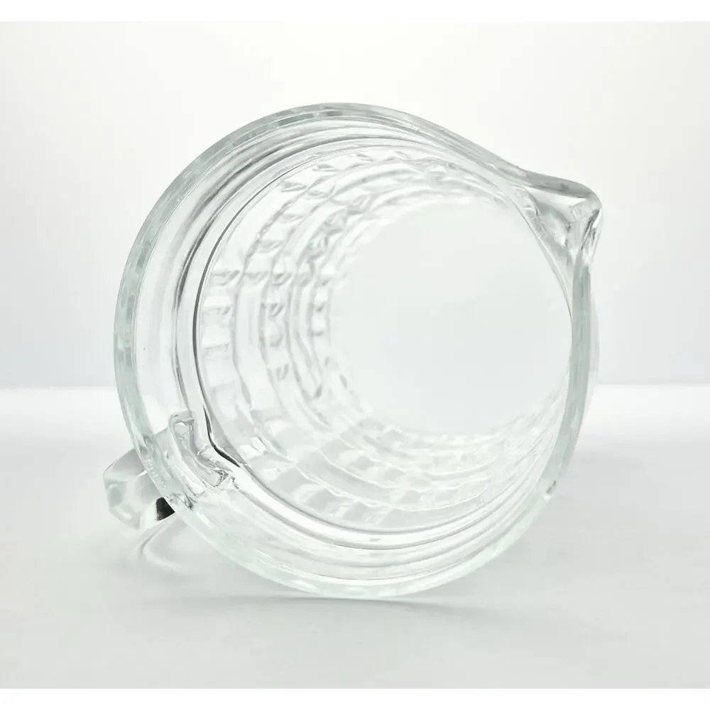 Vintage Geometric Grid Plaid French Glass Martini Alcohol Mixing Pitcher 8” 38oz